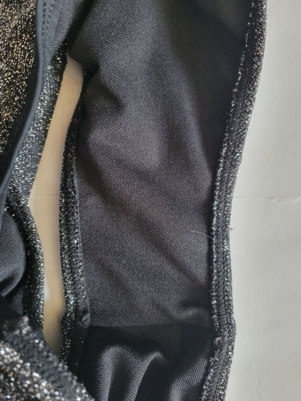 Coeur De Vague One Shoulder Silver Black Mesh 1 Piece Swim Suit Size L Beach - Picture 7 of 9